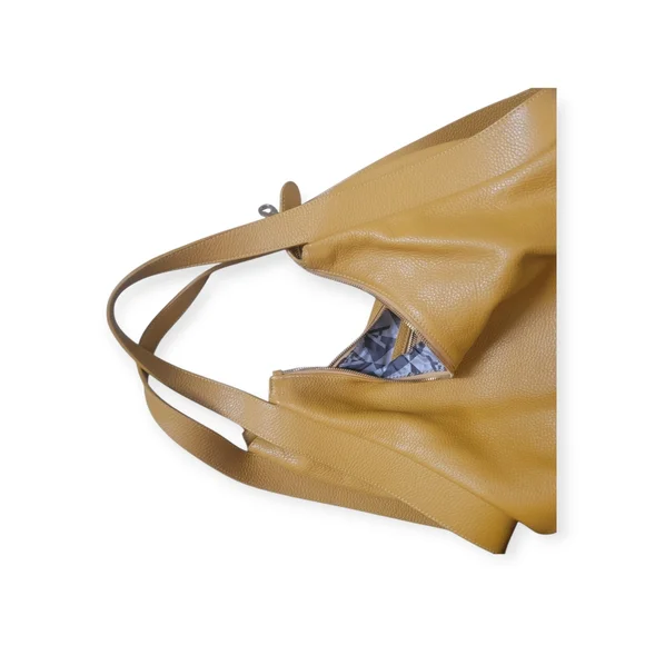 Arcadia Mustard Yellow Leather Hobo Bag - Picture 5 of 6